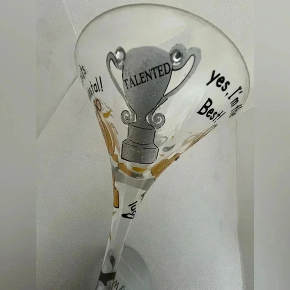 Santa Barbara Design Studio | Lolita “Trophy Wife” hand painted martini glass - Picture 6 of 16